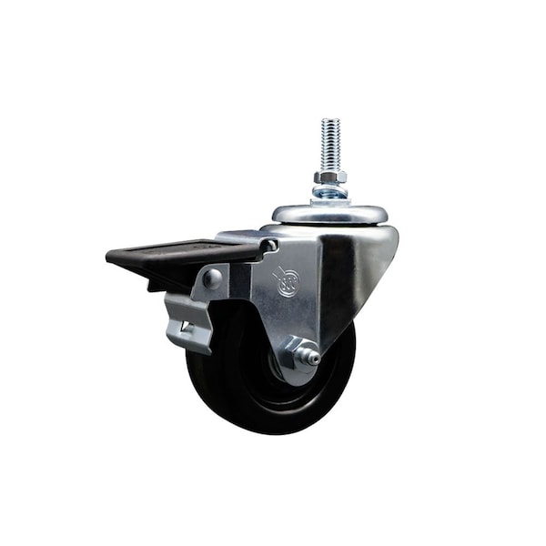 3 Inch Phenolic 38 Inch Threaded Stem Caster with Brake